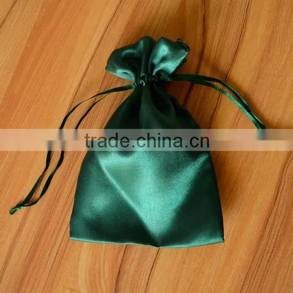 customize size drawstring satin silk virgin hair packaging bag