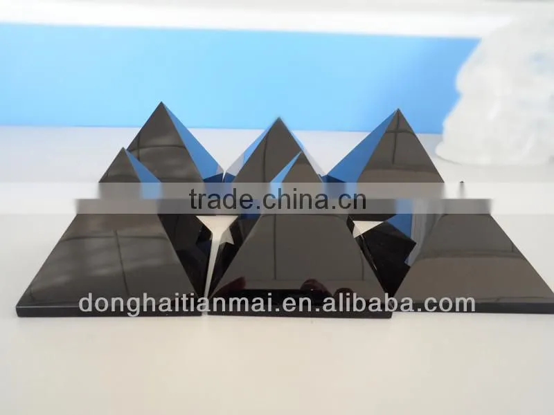 Natural Obsidian Crystal Pyramid Armenian Obsidian Rock Pyramid For Sale / Obsidian Pyramid for Meditation