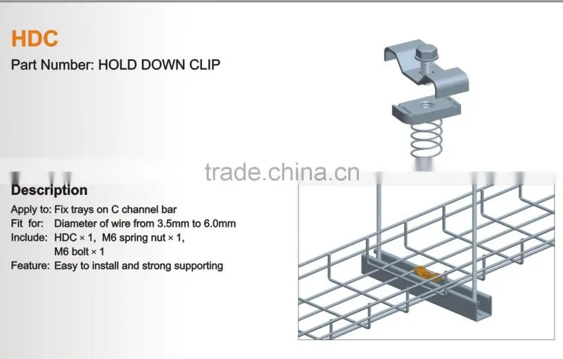 Electrical Cable Trays-HOLD DOWN CLIP