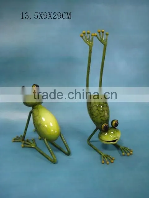 new! metal sitting frog statue garden decoration