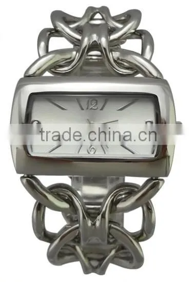 Chain Strap Gold Plated Wrist Watch For Women