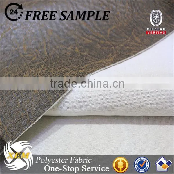 Polyester Bronzed Faux Suede Leather Fabric for Upholstery