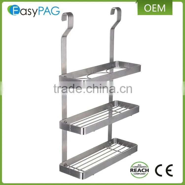 ESYLIFE Stainless Steel Hanging Kitchen Spice Rack, Silver (3 Tier)