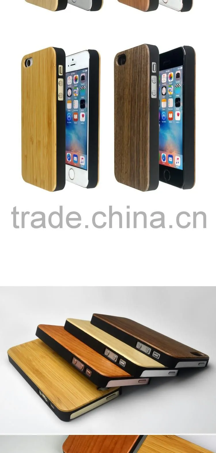 Hot Selling Wooden+PC Phone Case Cover For iPhone 5 5S 5C