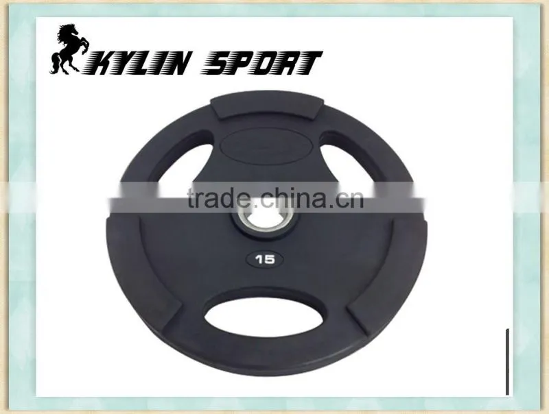 olympic rubber plate with 3 handles qj-wp033