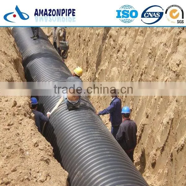 Hot-sale DN1200 PE Steel belt reinforced corrugated hdpe pipes