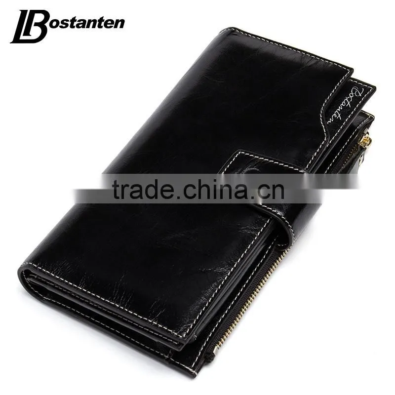 vintage leather long purse and wallet women clutches wallet wholesale