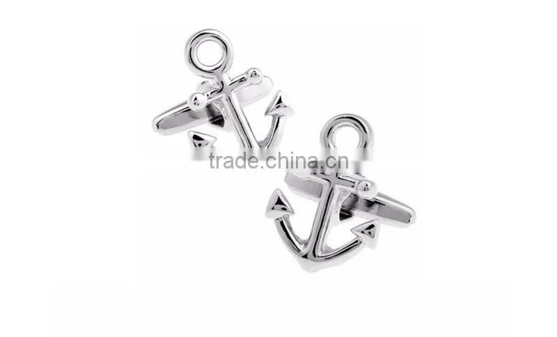 Novelty fashion jewelry seaman anchor cufflinks
