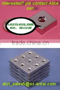 Magnetic square block/magnet with screw hole