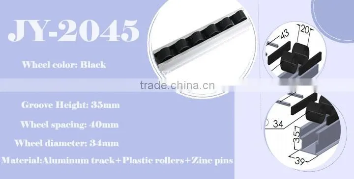 JY-2045|U-shape groove track roller bearings|Aluminum alloy roller track|Srorage system transfer conveyor roller