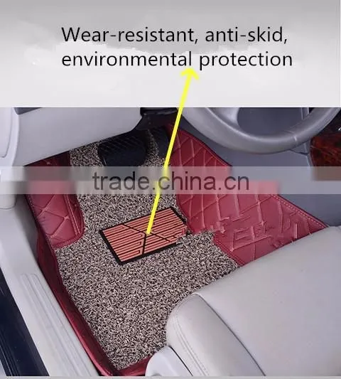 5D Green PVC wire coil material 3pcs full set Car Mats Fit All cars