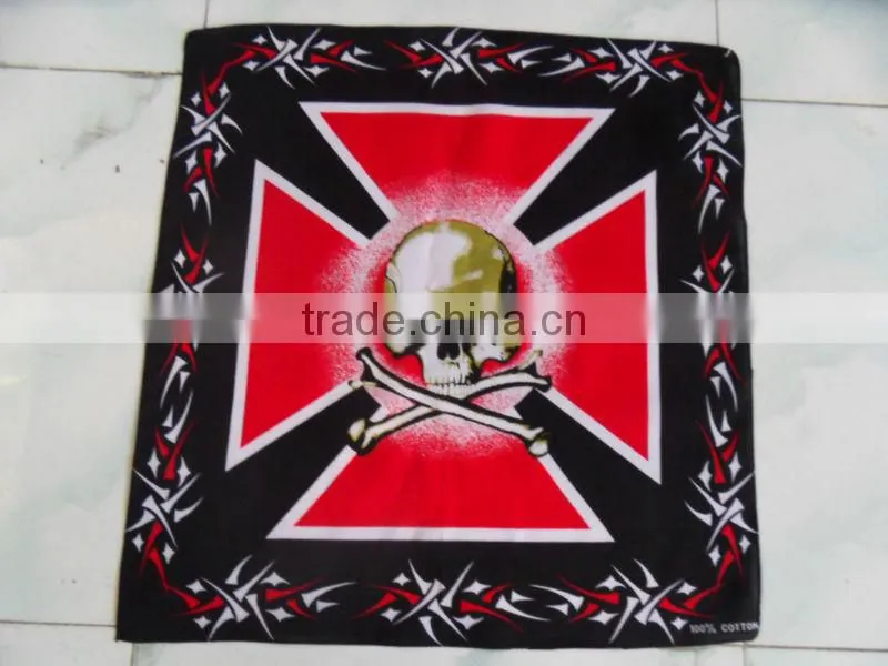 100% cotton 55x55cm Double side Printing Ghost Head Printing Bandana