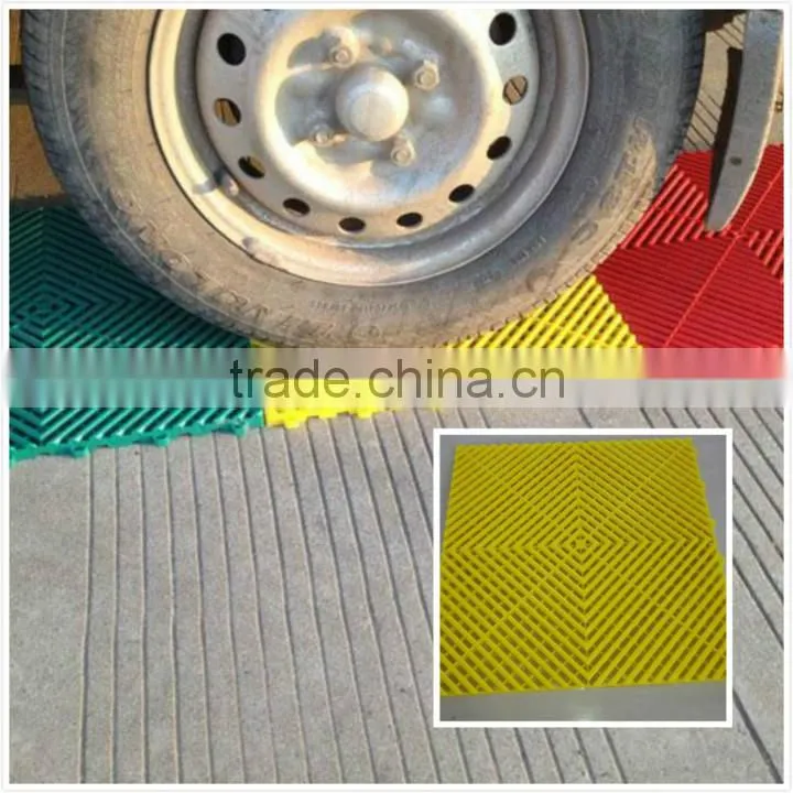 2016 new anti slip Plastic Vinyl Puzzled Interlocked garage matten