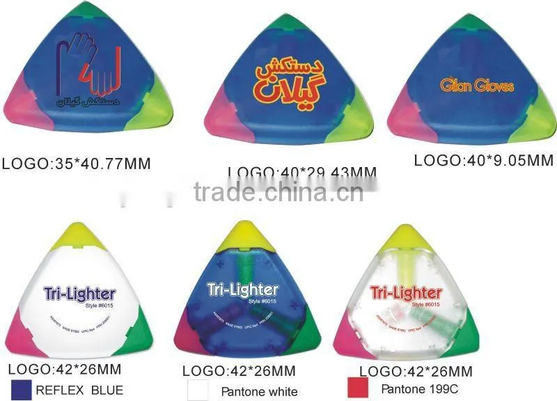 Triangle wave highlighter pen/triangle shape items/Capsule pill shaped Highlighters/highlighter pen/multi colored highlighter