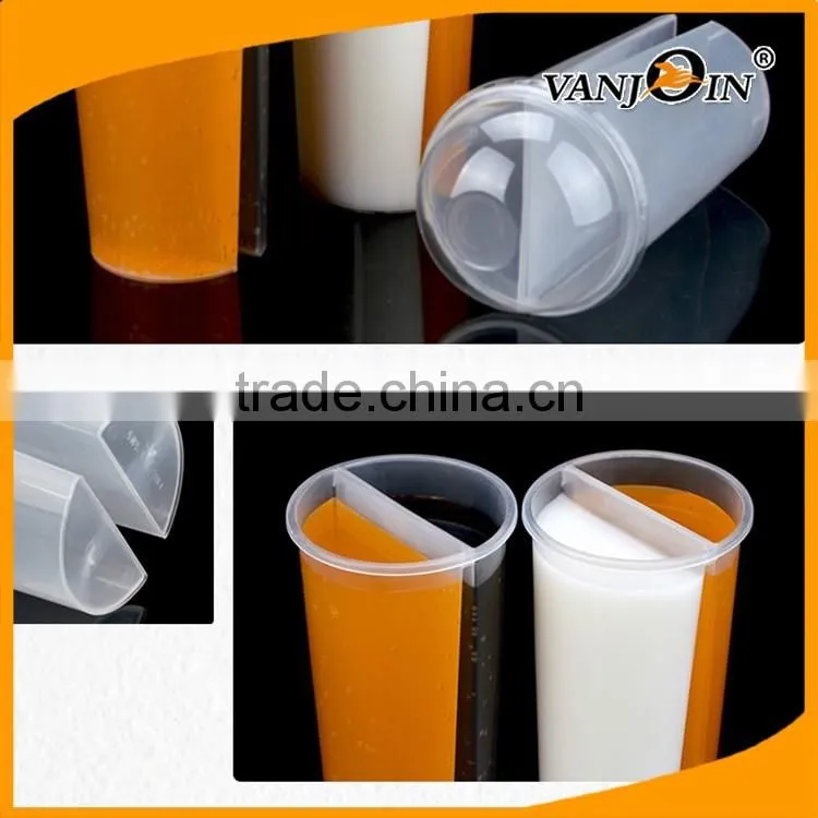 33 oz 1000ml Plastic PP split boba tea cups with lid