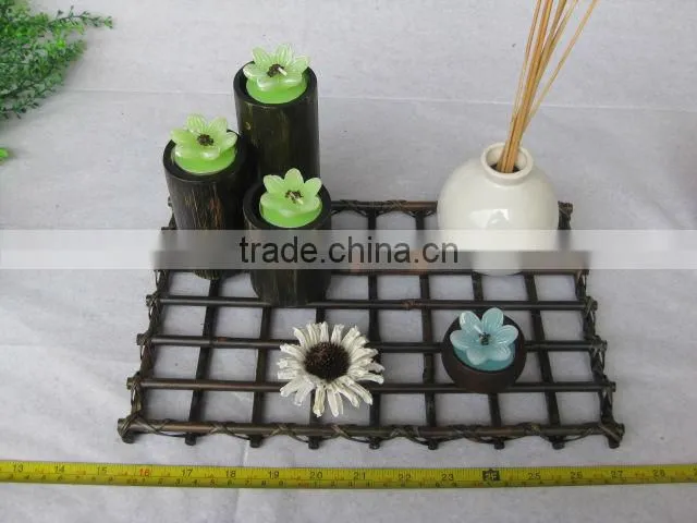 Glass Crystal Candle Holder