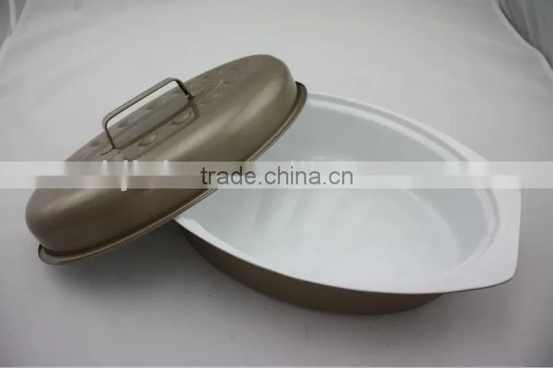 Champagne color chicken roaster ceramic coating