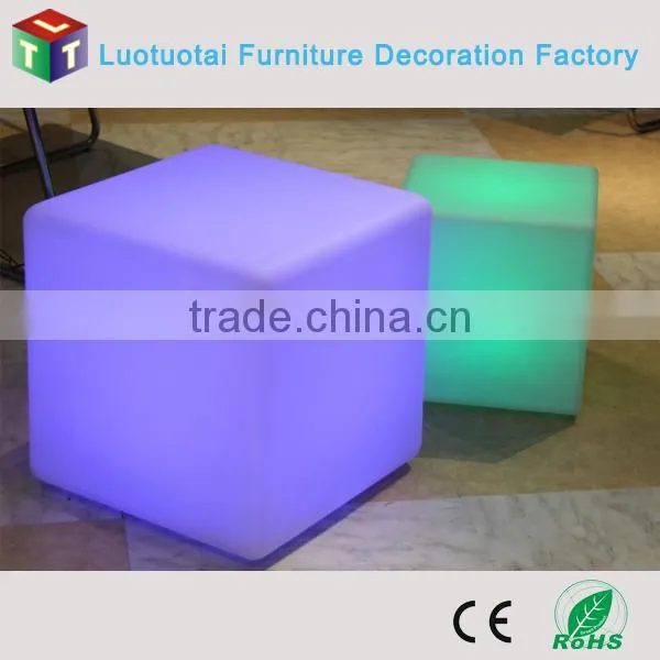 atmospheric glowing cube chair with 16 colour change