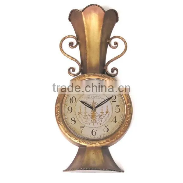 Metal Vase Table Clock