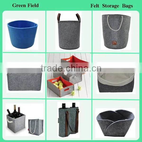 China Supplier hot sale felt fabric storage basket/bag for household and outdoor using eco friendly