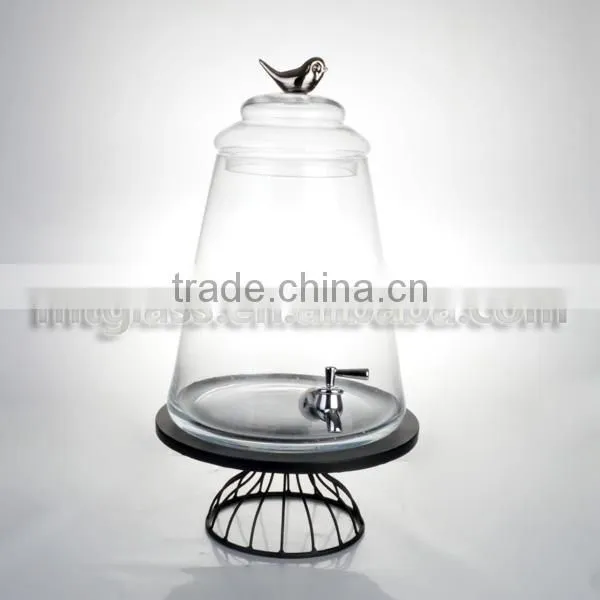 Hot sell 7l high quality glass beverage glass jar with cork