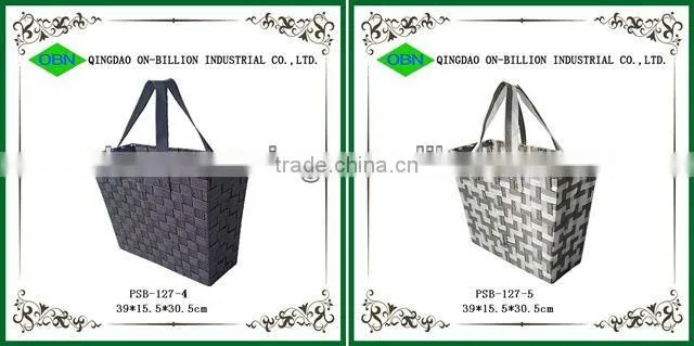 Handmade woven PE hollow pipe bag