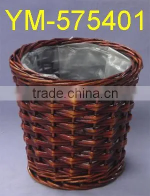 good selling White Round Willow Basket With Handle