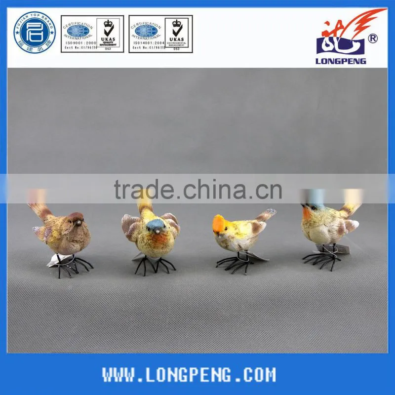 Cute Small Colorful Polyresin Bird for Garden Decoration & Indoor