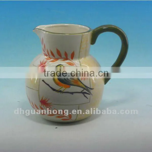 USA hot sale huge yellow DeHua ceramic water pitcher with handle
