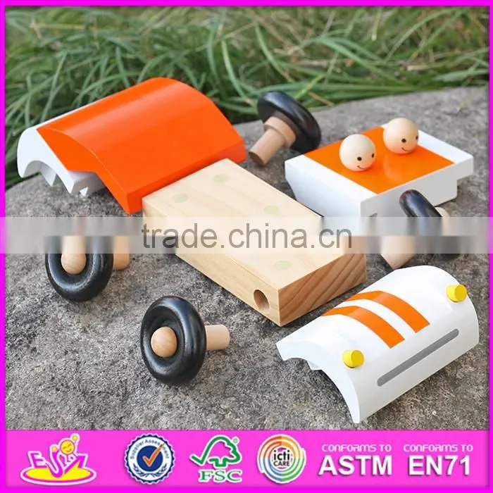 2016 new design kids funny wooden toy cars for boys W04A325