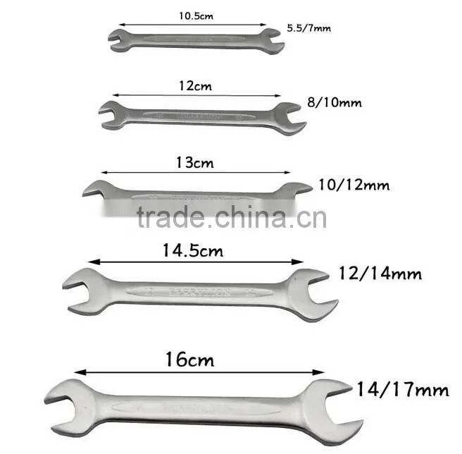 Hot selling 14pcs canvas packing combination wrench set with mirror finished