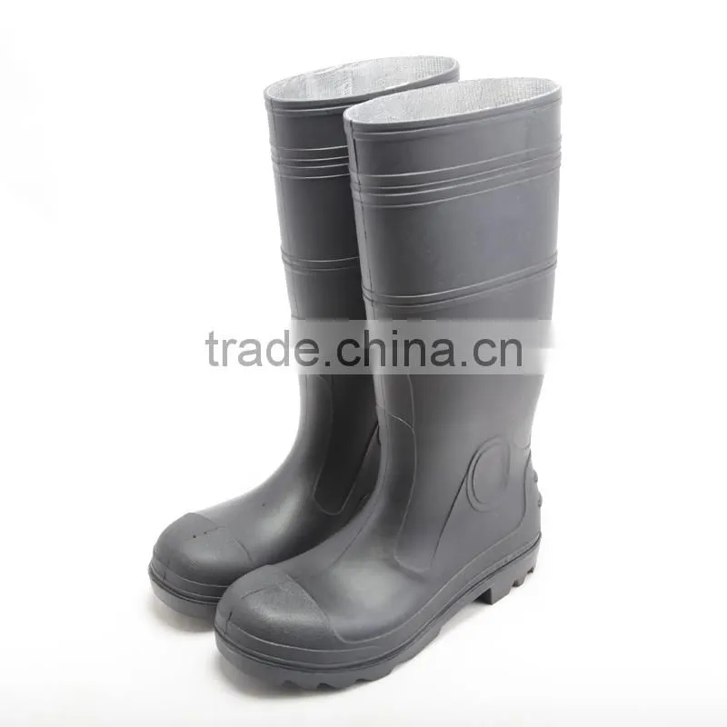 CE EN 20345 S5 cheap Steel Sole And Toe Cap PVC Safety Work Rain Boots constuction industry safety boots
