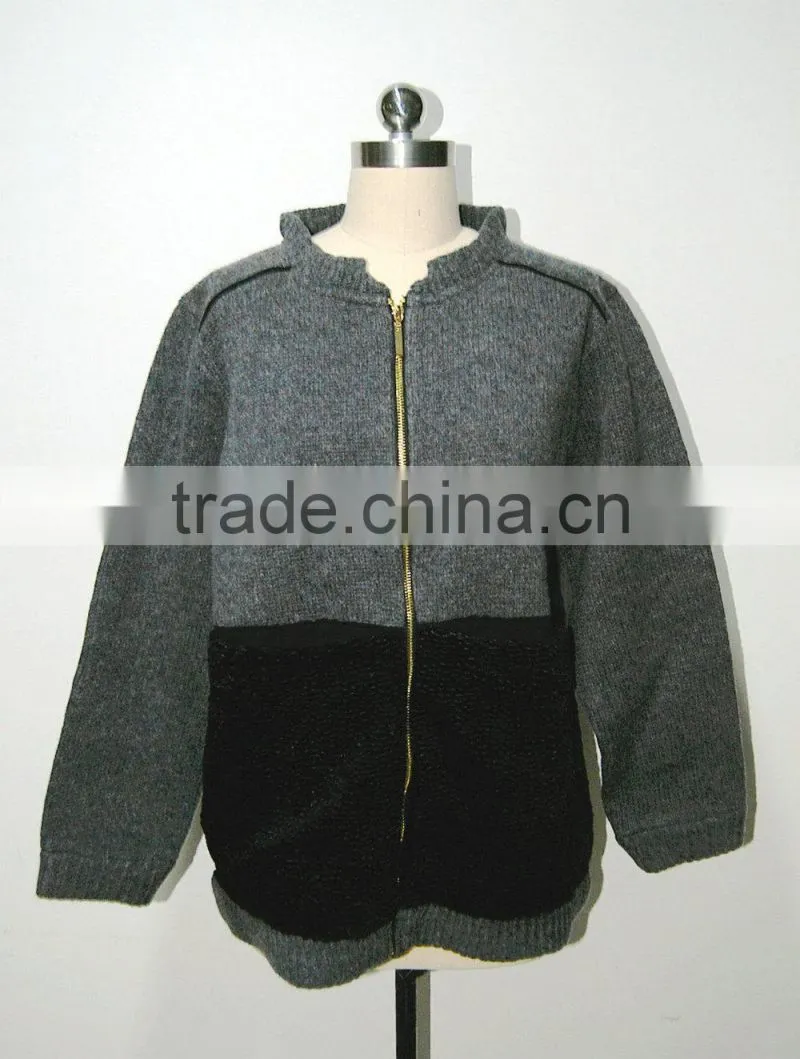 Acylic zipper Cardigan Big Gauge SWEATER SPRINGAIR CASHMERE CO.,LTD