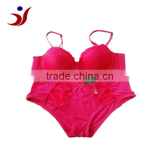 Luxury red sexy & fancy bra and panty sets with high quality lace design (accept OEM)