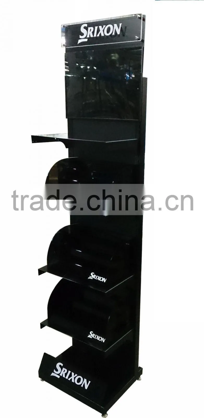 unique black acrylice and steel golf ball box display stand