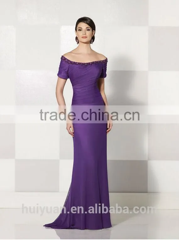 2 colors cap sleeve chiffon full lenth beautiful night gowns long