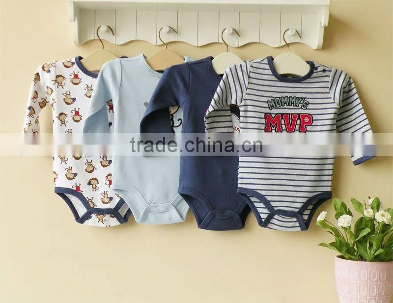 mom and bab 2012 Autun baby romper 100% cotton long bodysuit 4in1 gift box