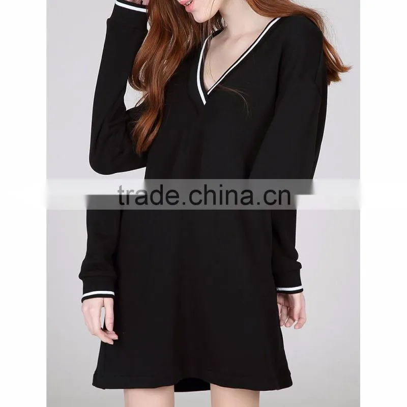 long sleeve casual summer women dress cotton