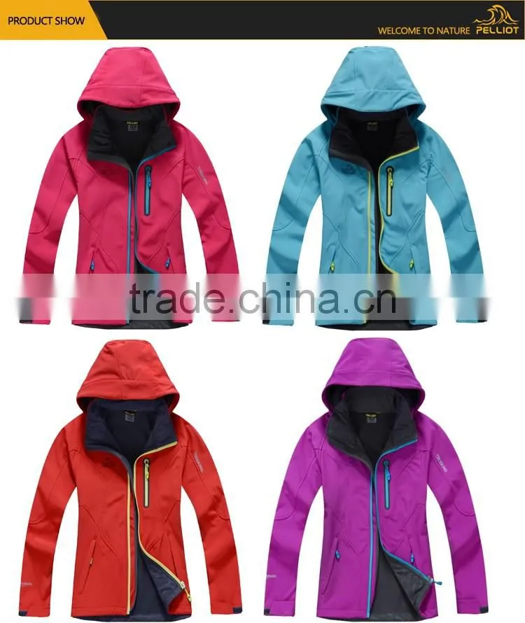 Hoodies Casual Waterproof Breathable Outdoor Women Softshell Jacket