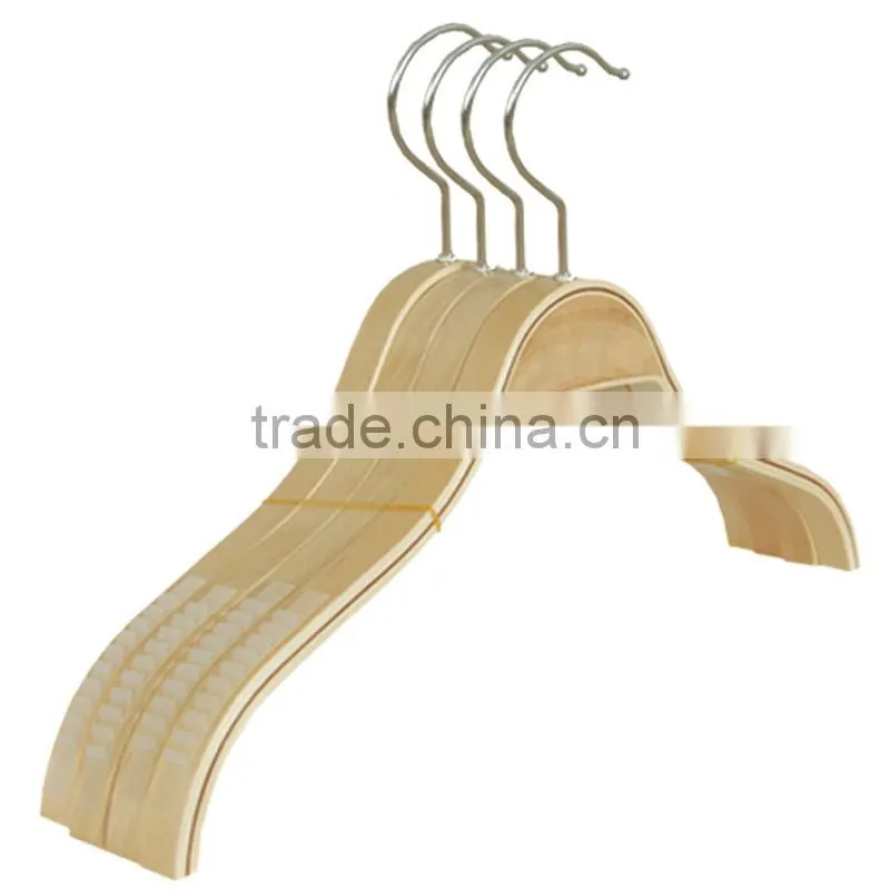 New design natural wood coat hanger white wood shirt hanger deluxe wooden suits hanger