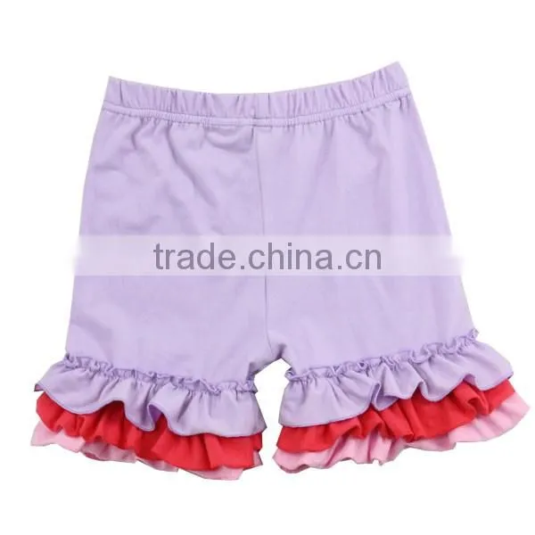 2017 Hot Sale Boutique Cotton baby clothes Girls Kids Solid Clolor Icing Shorts With Ruffle Shorts