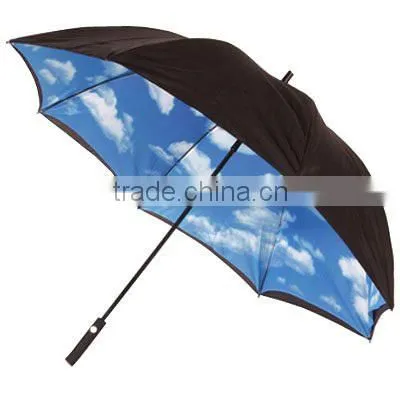 colorful inside printing 2 layer automatic golf umbrella