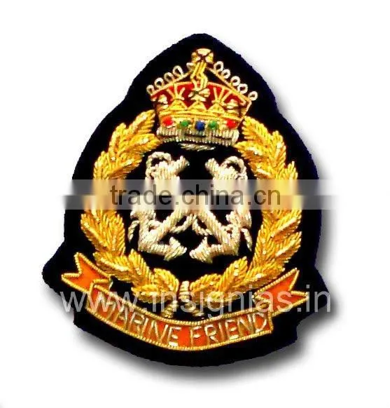 Embroidered bullion wire badges