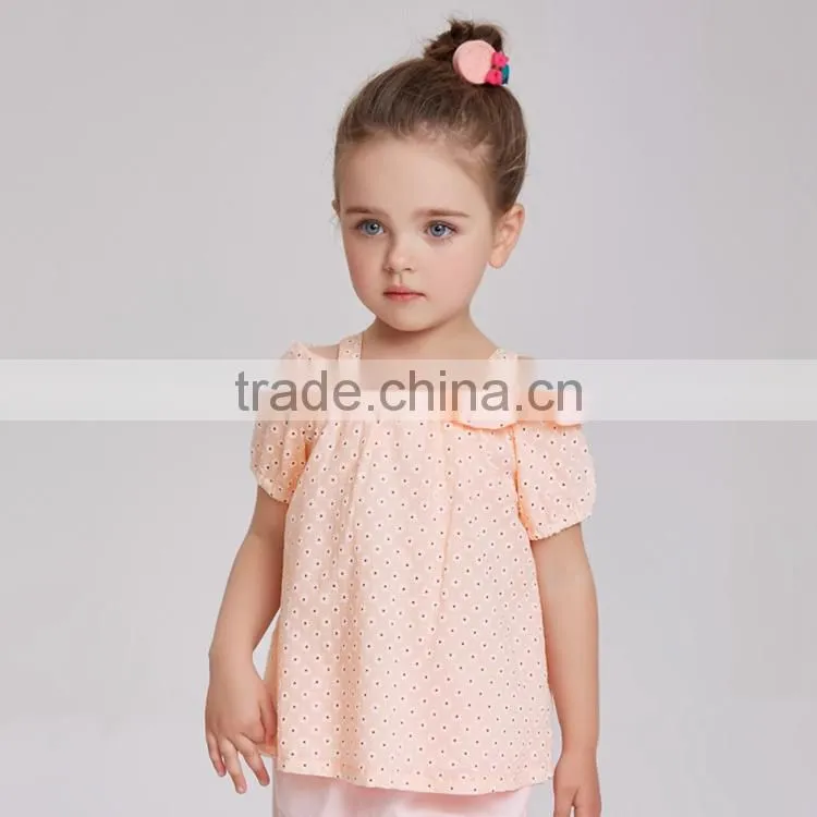 children's Suspenders Cold Shoulder Daisy Prints Tops T shirt