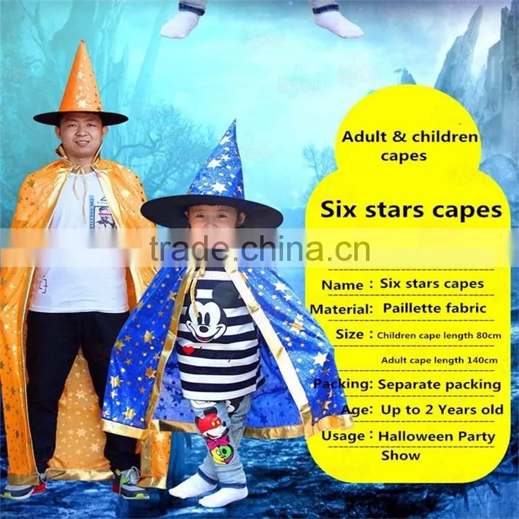 China cheap 100% polyester children halloween black one cape 80 cm