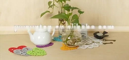 2016 new design elegant felt coaster for wedding decoration