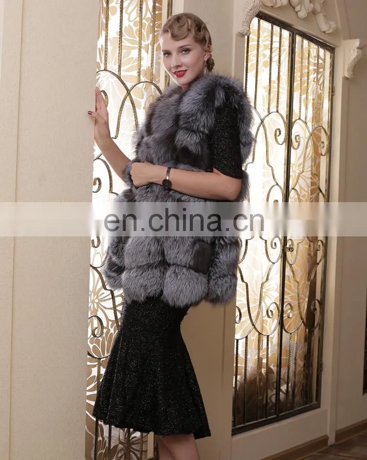 2015 New Design China Wholesale Fox Fur Vest Womens Real Fur Vest