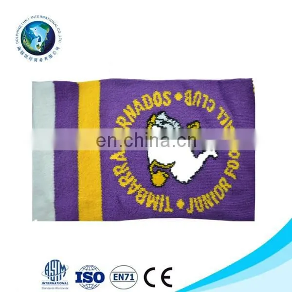 2016 Hot Sell Custom Knit Football Fan Scarf