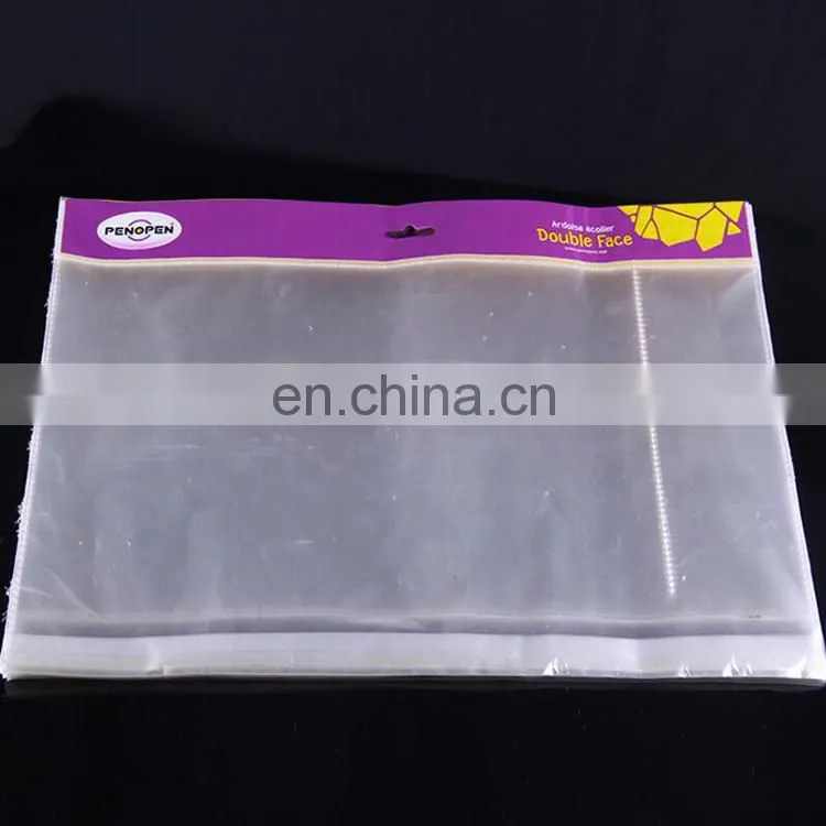 Custom design moisture proof opp packing plastic bag/opp poly bag with clear window and header