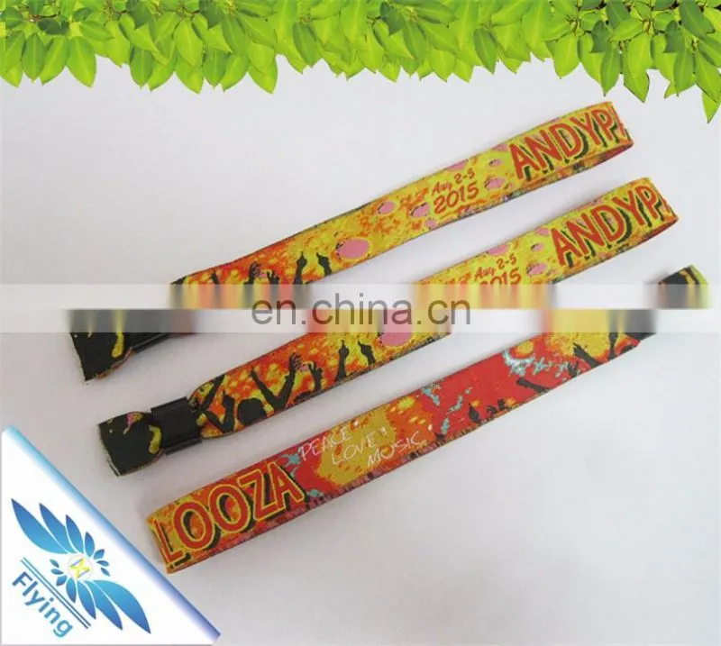 Jacquard cloth bracelets, promotional low price wristband with snap closure, woven wristband price